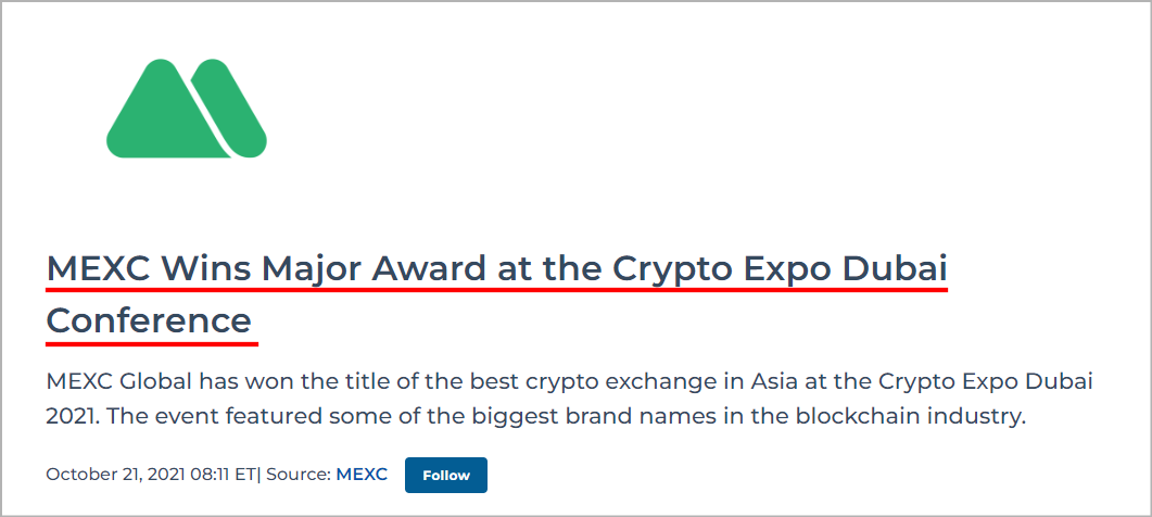 MEXC Crypto Expo Dubai