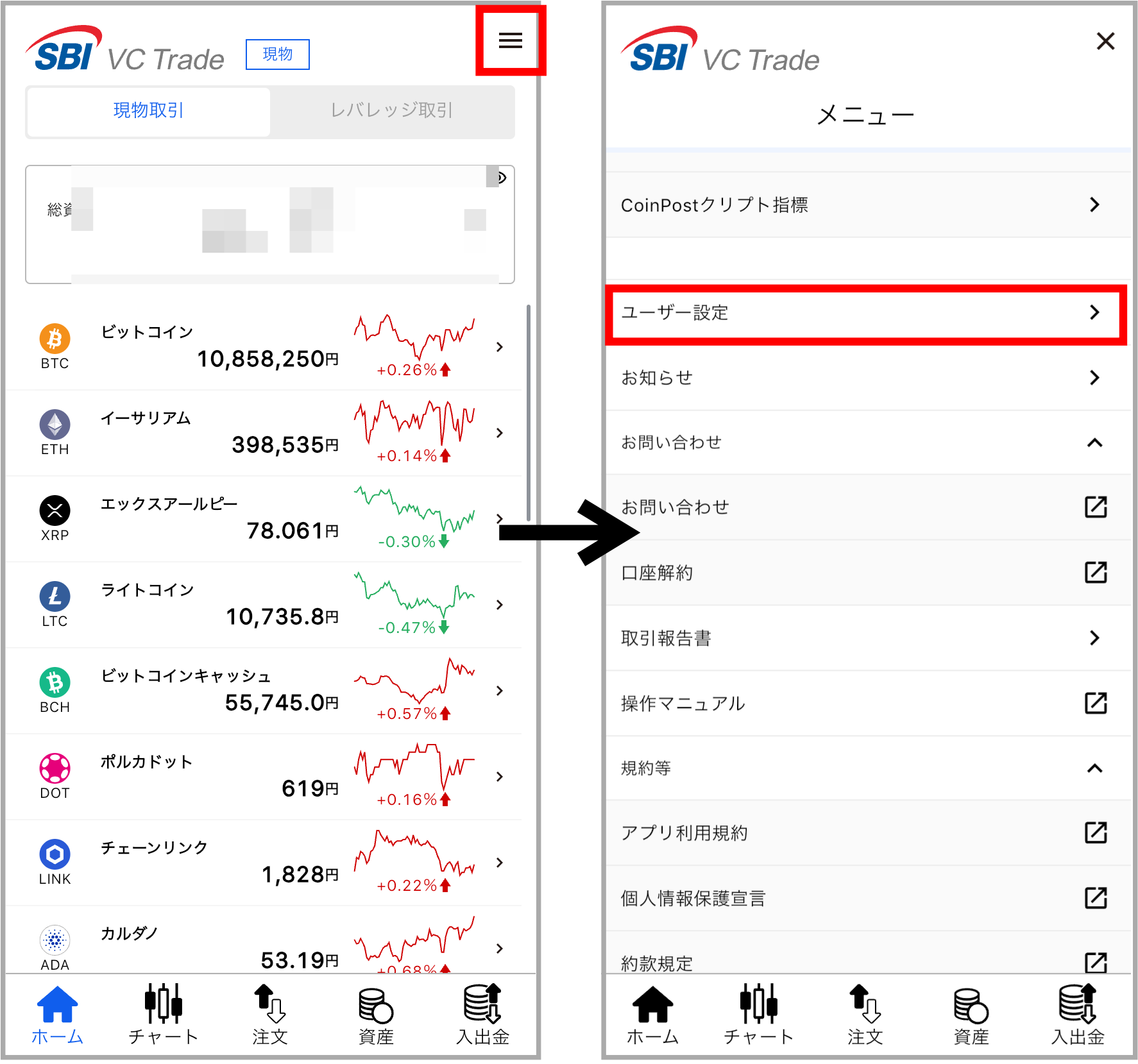 SBI VCトレード 口座開設キャンペーン報酬の受け取り手順1