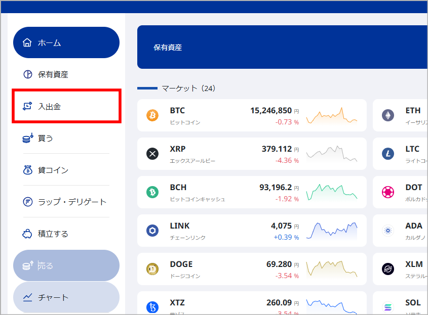 SBI VCトレードに日本円を入金する手順1(PC)