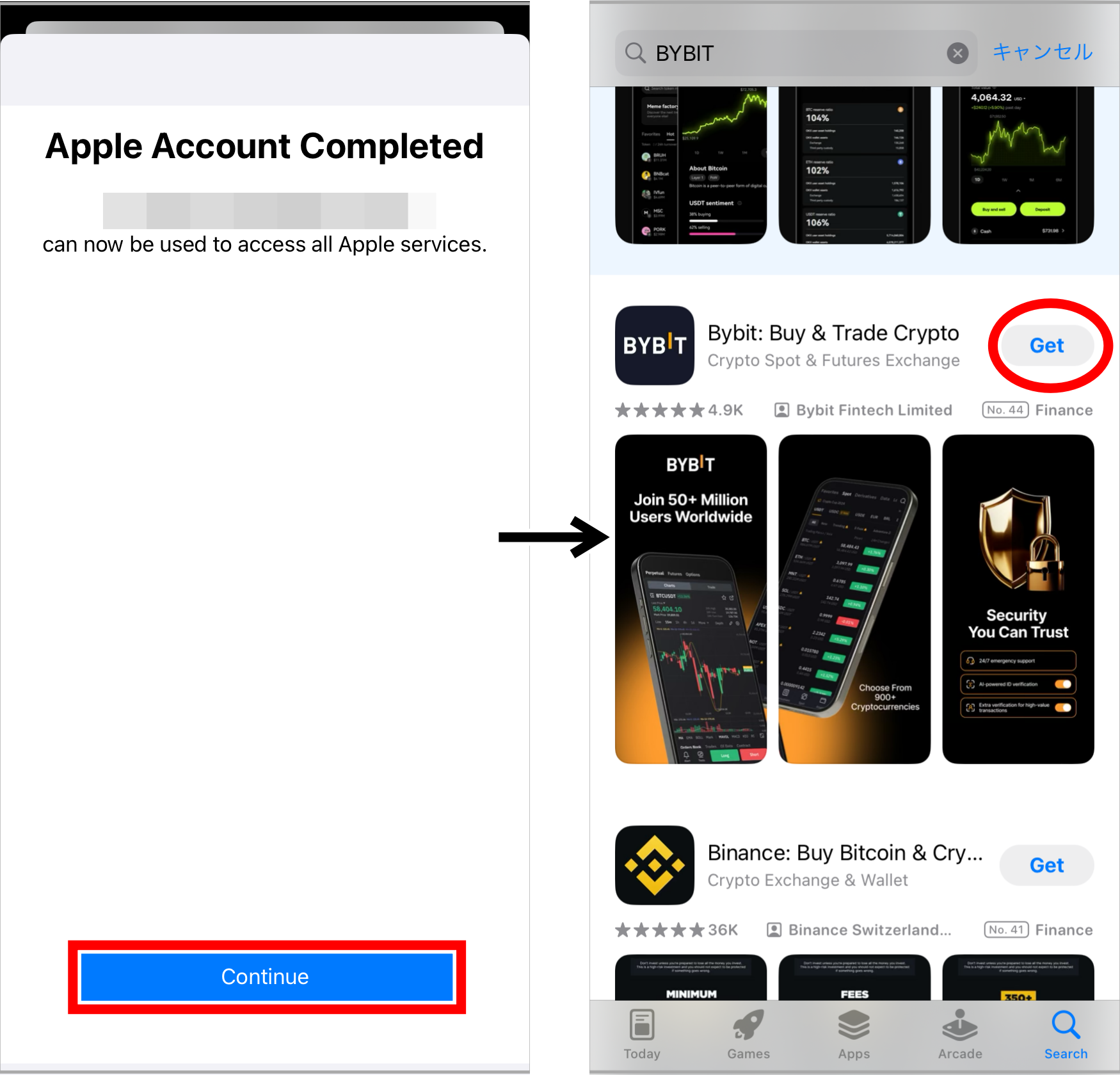 BYBITのアプリダウンロード方法手順10